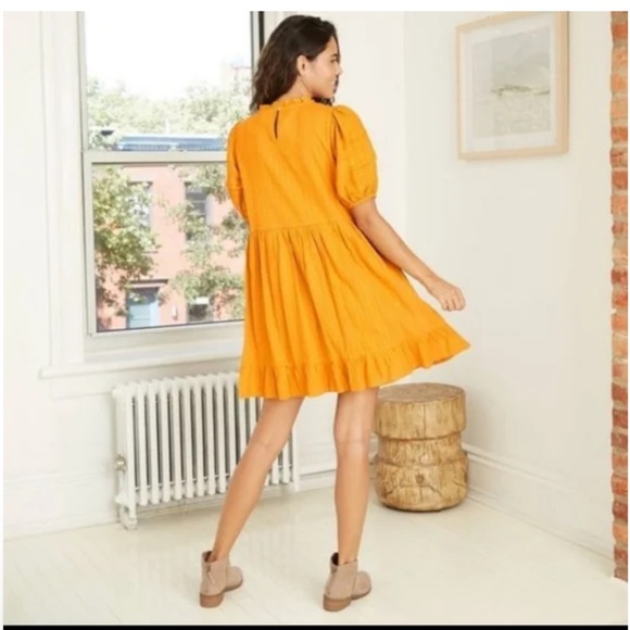 Universal Thread Mustard Yellow Eyelet Dress - Size 3X - Picture 4 of 13